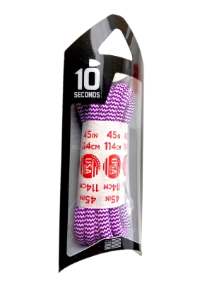 10 Seconds ® Athletic Jumbo Round Laces | Electric Fuchsia/White Herringbone