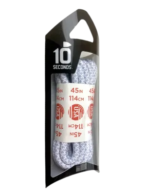 10 Seconds ® Athletic Jumbo Round Laces | Silver/White Honeycomb