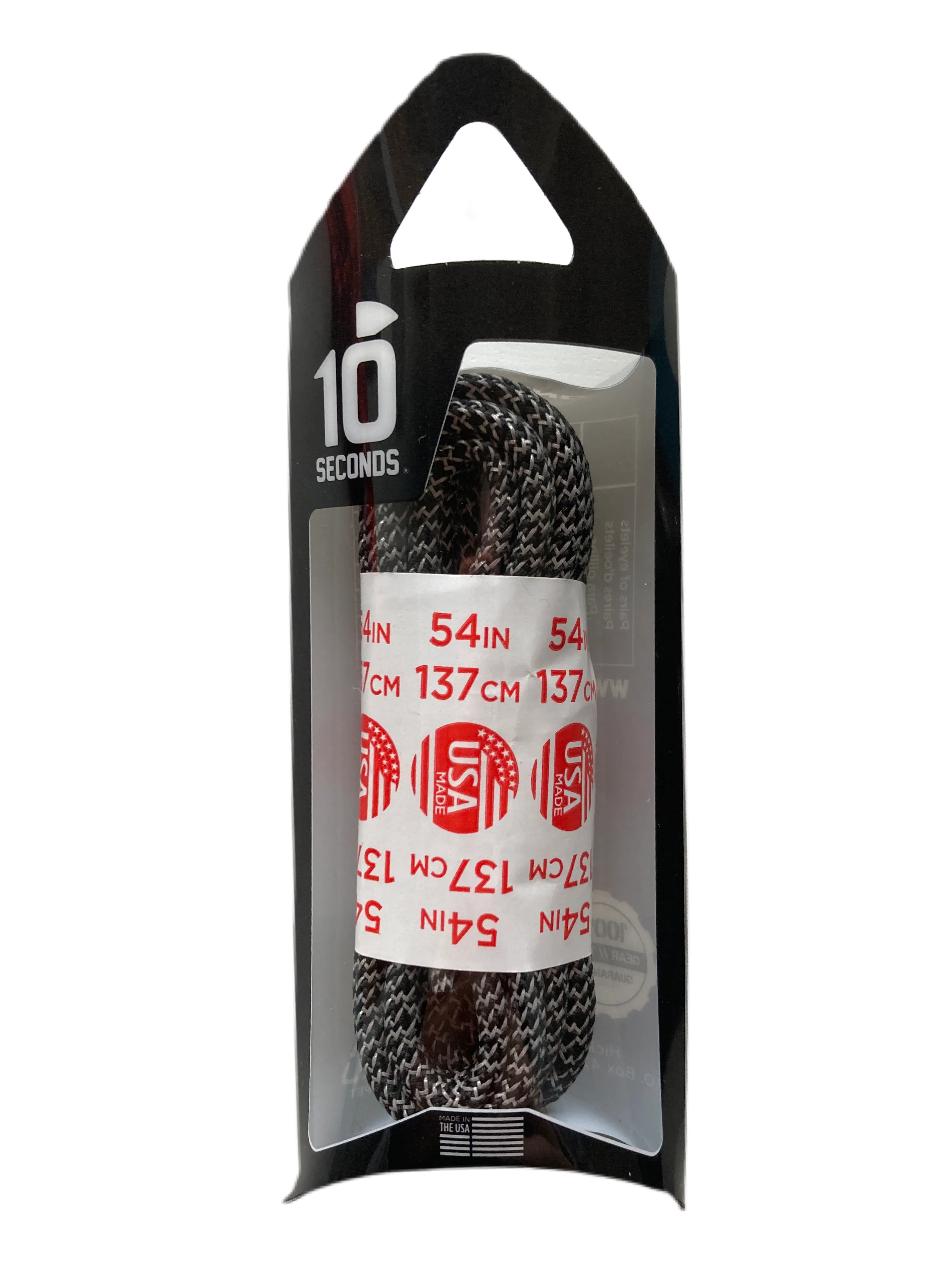 10 Seconds ® Reflexall ® Athletic Jumbo Round Laces |  Black/White Houndstooth Reflective