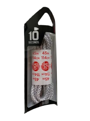 10 Seconds ® Reflexall ® Athletic Jumbo Round Laces |  White Honeycomb Reflective