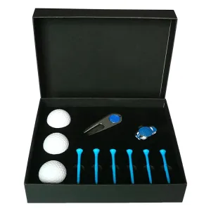 11 in 1 6 Golf Tees   Divot Tool   3 Golf Balls Gift Box Set (Blue)