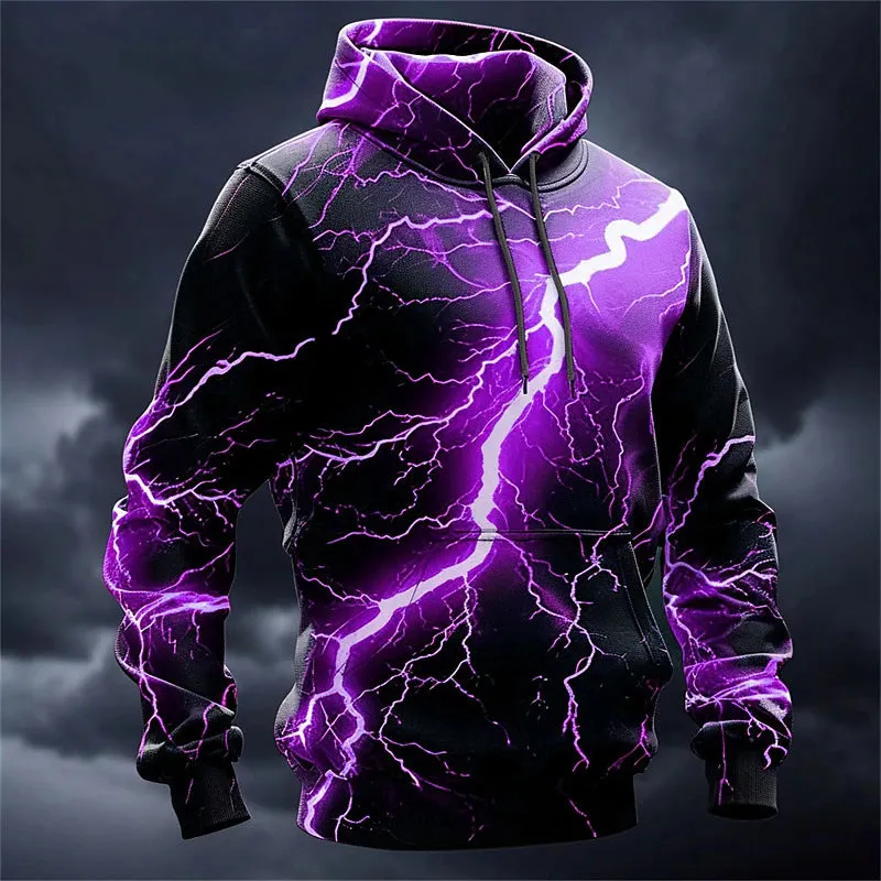 3D Yellow Pink Designer Men's Fashion Hoodie for Sports & Outdoor Activities