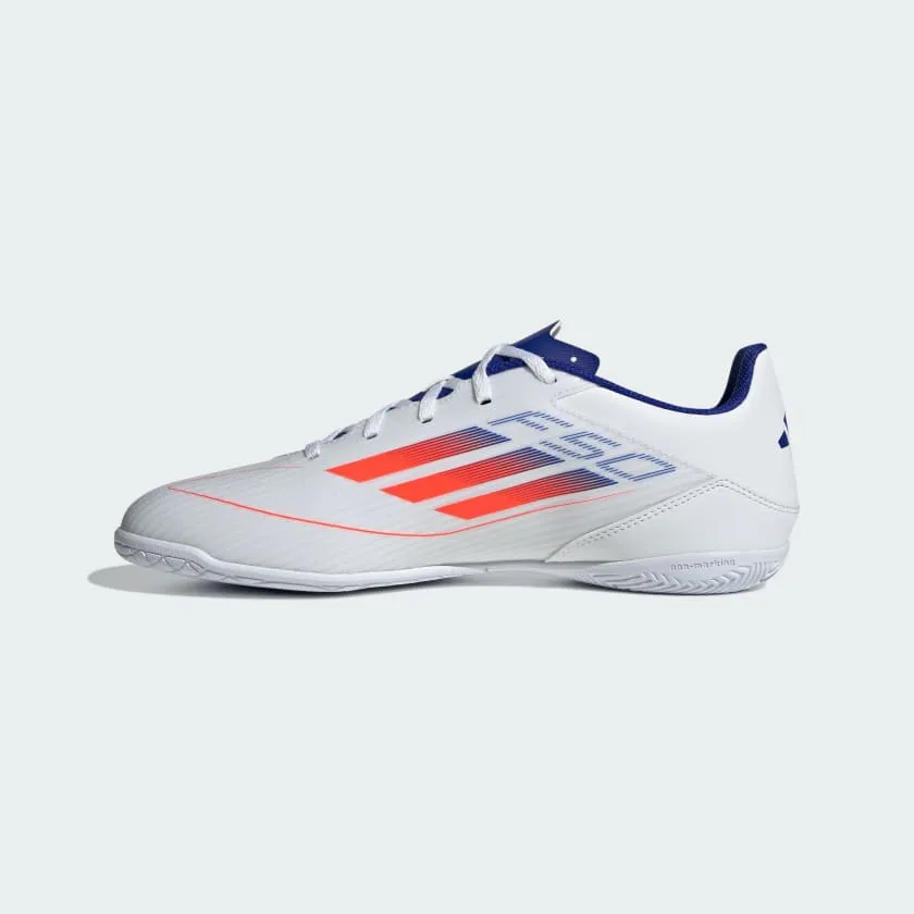 ADIDAS KID'S  F50 CLUB WHITE/BLUE FOOTBALL SHOES