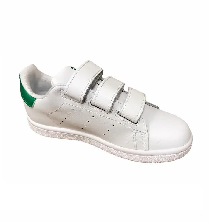 Adidas Original scarpa da bambino con strappo Stan Smith CF I BZ0520 bianco-verde