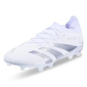 adidas Predator Pro Firm Ground Soccer Cleats (White/Metallic Silver)