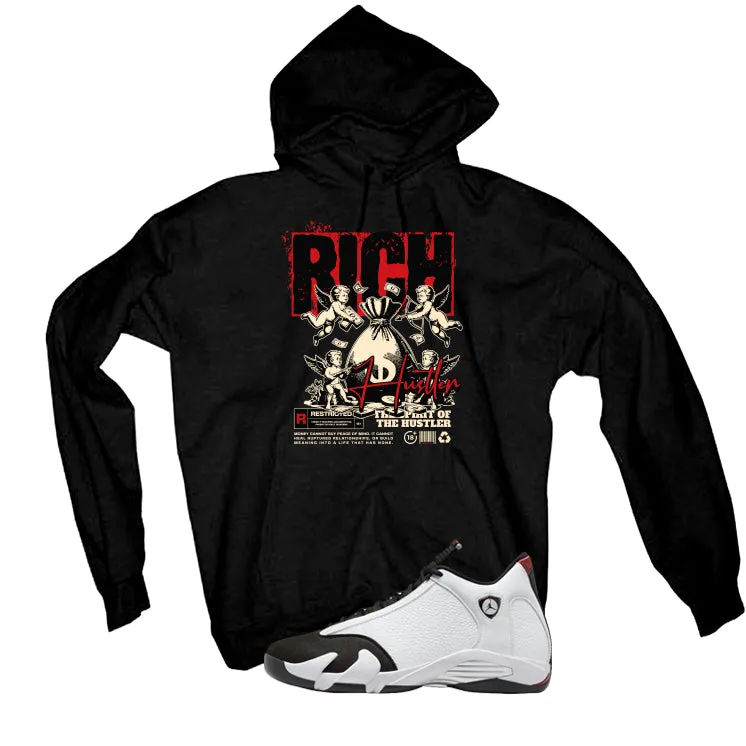 Air Jordan 14 Black Toe Black T-Shirt (Rich Hustler)| illcurrency