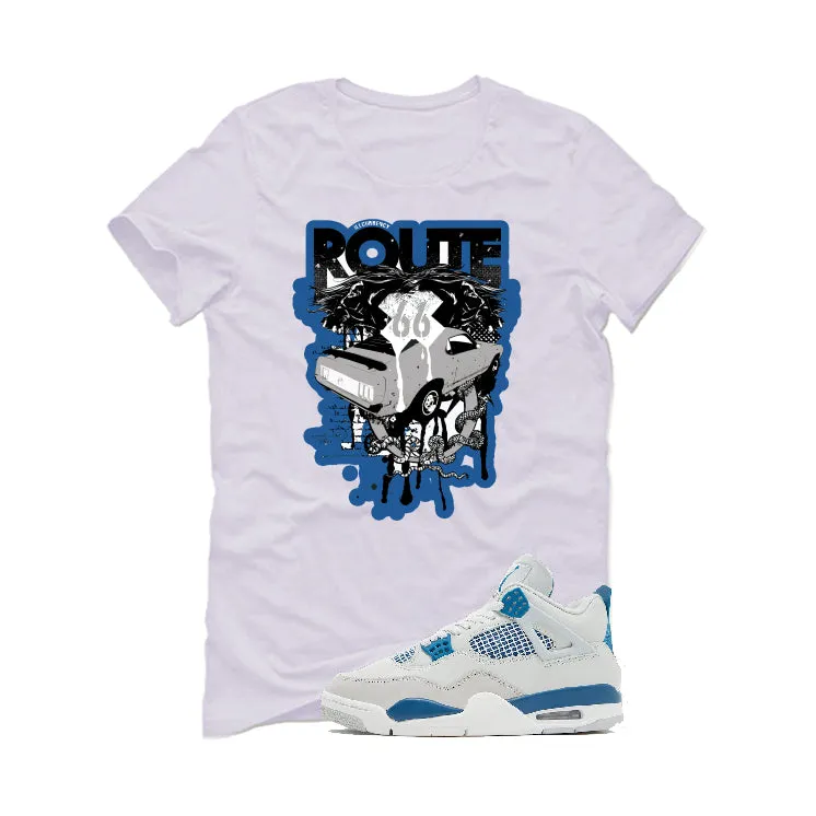 Air Jordan 4 “Military Blue” | illcurrency White T-Shirt (Route 66 Vintage car)