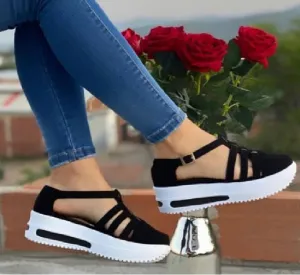 Amozae- Summer Wedges Shoes for Women Open Toe Beach Female Sandals Multicolor Slingback Sandals Platform Ladies Sandals Plus Size-0404