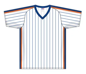 Athletic Knit (AK) Custom ZBA12-NYM6046 NY Mets White Pinstripe Sublimated Baseball Jersey