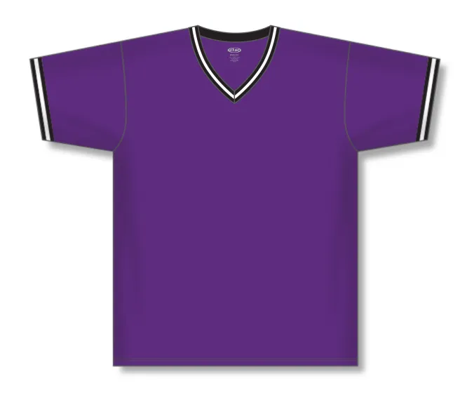 Athletic Knit (AK) S1333A-438 Adult Purple/Black/White Soccer Jersey