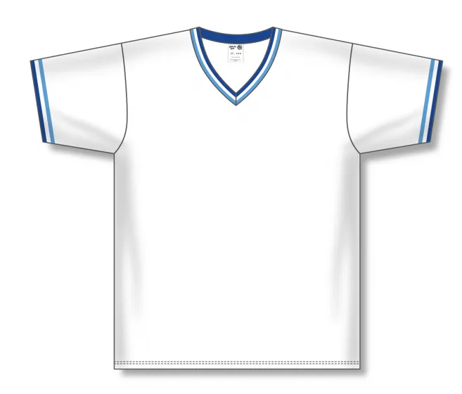 Athletic Knit (AK) S1333A-462 Adult White/Sky Blue/Royal Blue Soccer Jersey