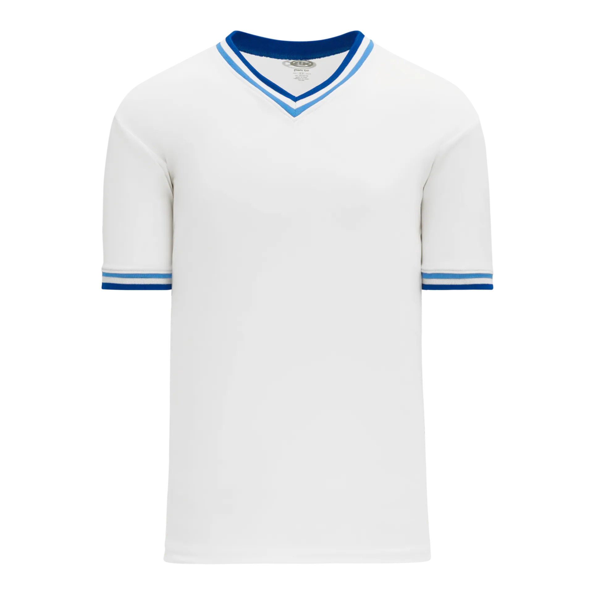 Athletic Knit (AK) S1333A-462 Adult White/Sky Blue/Royal Blue Soccer Jersey