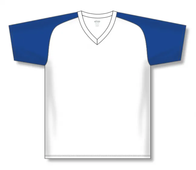 Athletic Knit (AK) S1375L-207 Ladies White/Royal Blue Soccer Jersey