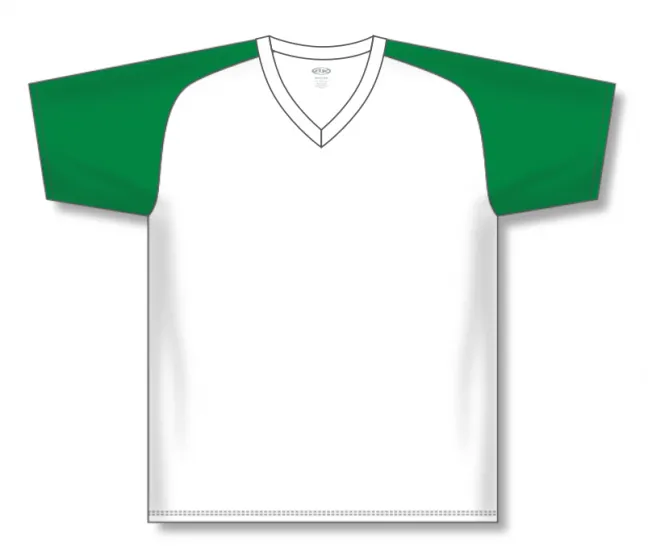 Athletic Knit (AK) S1375L-211 Ladies White/Kelly Green Soccer Jersey