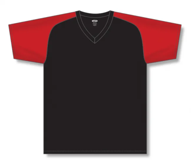 Athletic Knit (AK) S1375M-249 Mens Black/Red Soccer Jersey