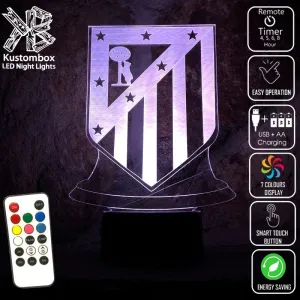 ATLETICO MADRID Football Club Soccer 3D LED Night Light Lamp