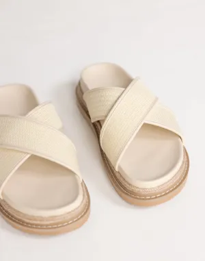 Aysha Slides (Cream Raffia) - By Billini