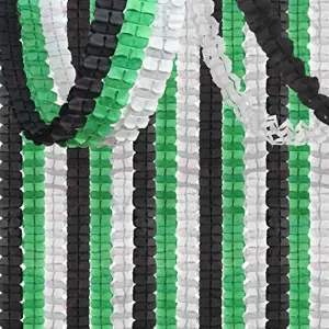 Black Green-Silver Party-Decorations Streamers Garland - 12pcs Graduation 2022 4-Leaf Clover Paper Streamer, Soccer Party Supplies Wedding Men Boys Birthday Baby Bridal Shower Banners Decor Ouruola