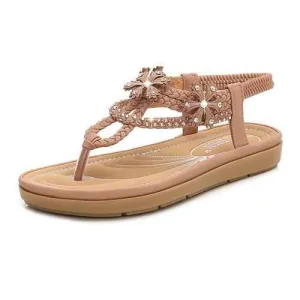 Bohemia Comfy Rhinestone Flat Sandals