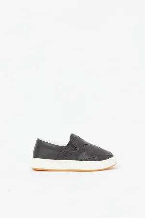 Boys Black Woven Slip-On