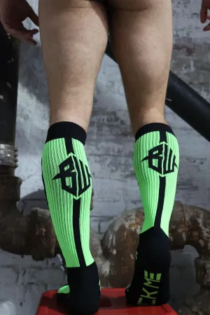 Breedwell Neo Camo Socks, Neon Green