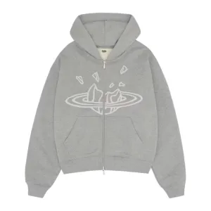 Broken Planet Zip Up Hoodie Heather Grey