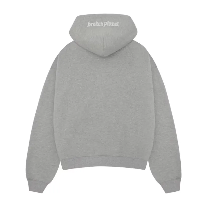 Broken Planet Zip Up Hoodie Heather Grey