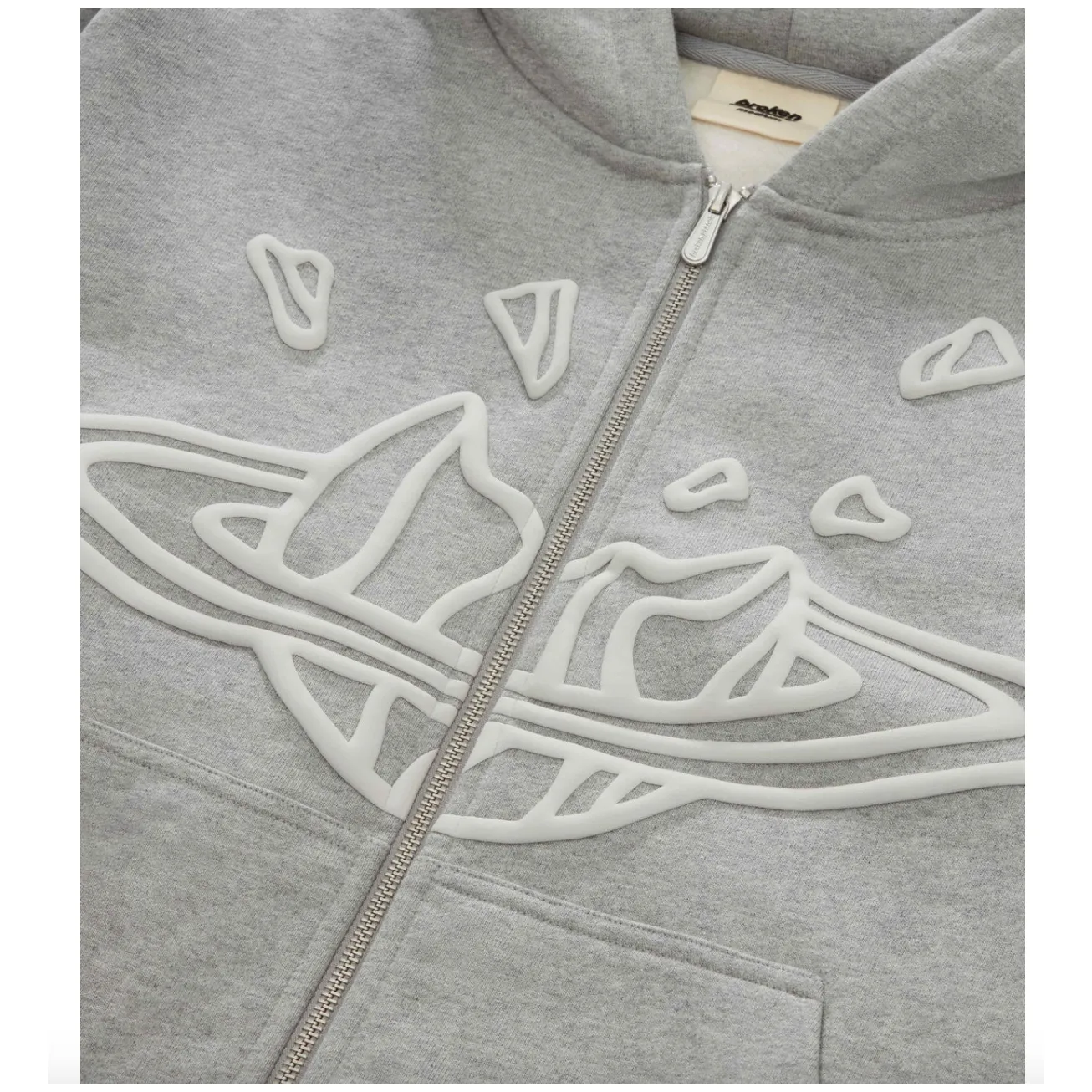 Broken Planet Zip Up Hoodie Heather Grey