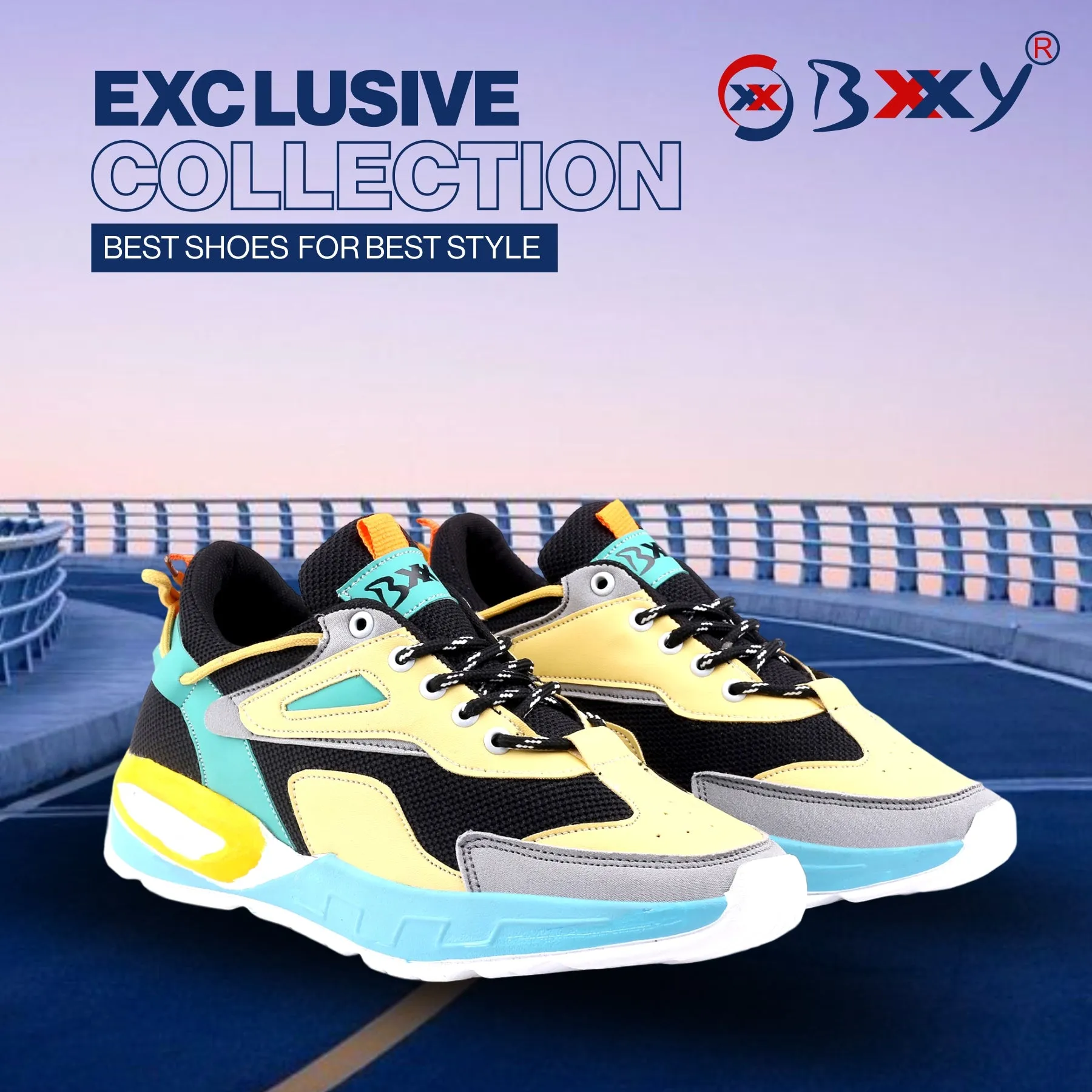 BXXY Men's Latest Casual Sneakers And Sports Lace-Up Stylish Shoe With Eva Sole