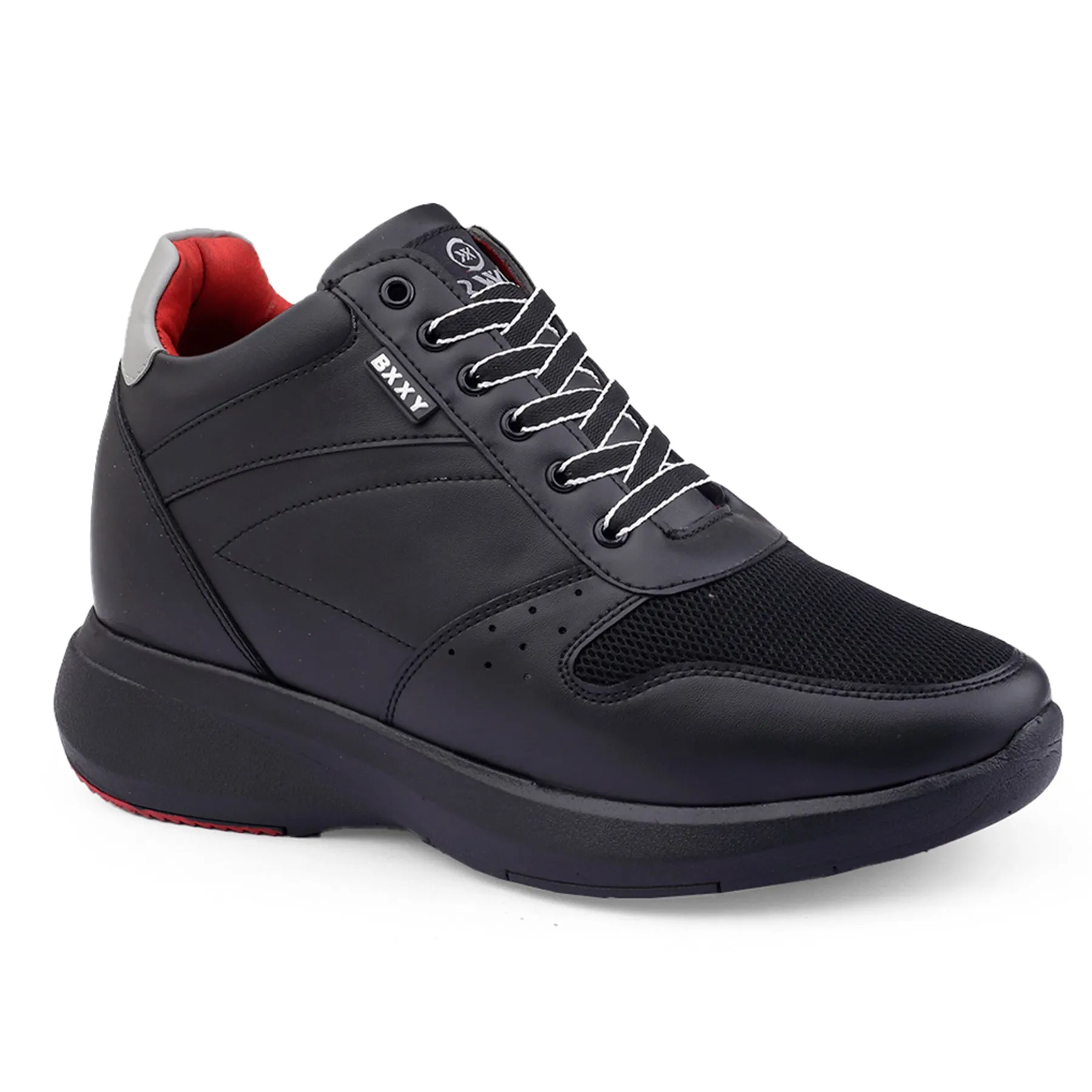 Bxxy Men's Latest Hidden Height Increasing Faux Leather Material Casual Lace-up Outdoor Sneaker Boot