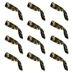 Camo Tie Headbands - 12 Pack