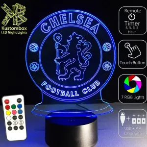 CHELSEA Football Soccer Club 3D LED Night Light Lamp