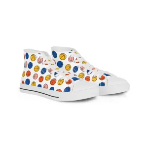 Colorful Beach Ball Men's High Top Sneakers