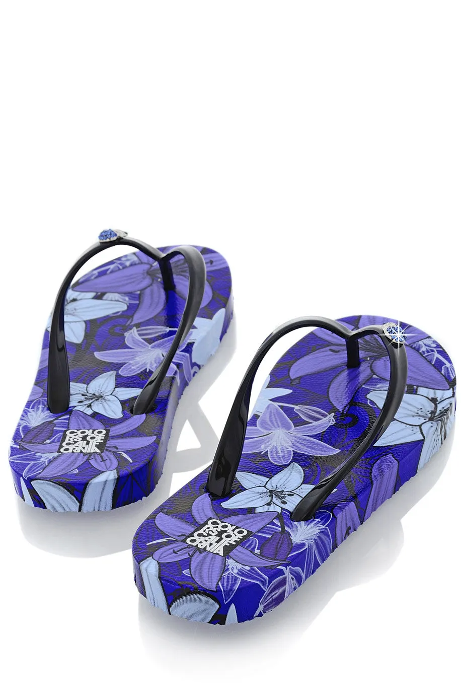 COLORS OF CALIFORNIA FLOWER POWER Indigo Flip Flops