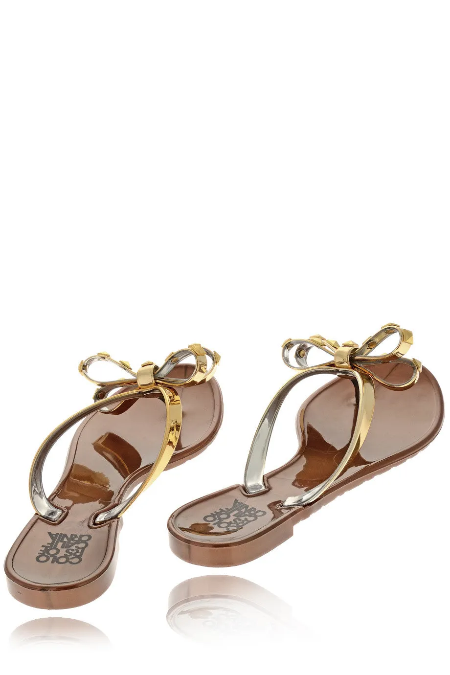 COLORS OF CALIFORNIA JACQUELINE Gold Flip Flops