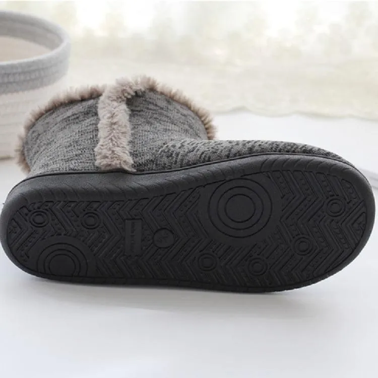 Cozy Cashmere High-Top Velvet Indoor Slippers for Men - Warm and Comfortable Platform Footwear