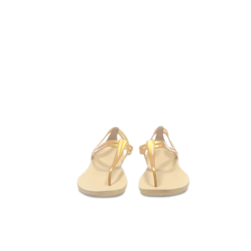 Crocs Isabella T-Starp Flat Sandals Rubber Gold Colour For Women