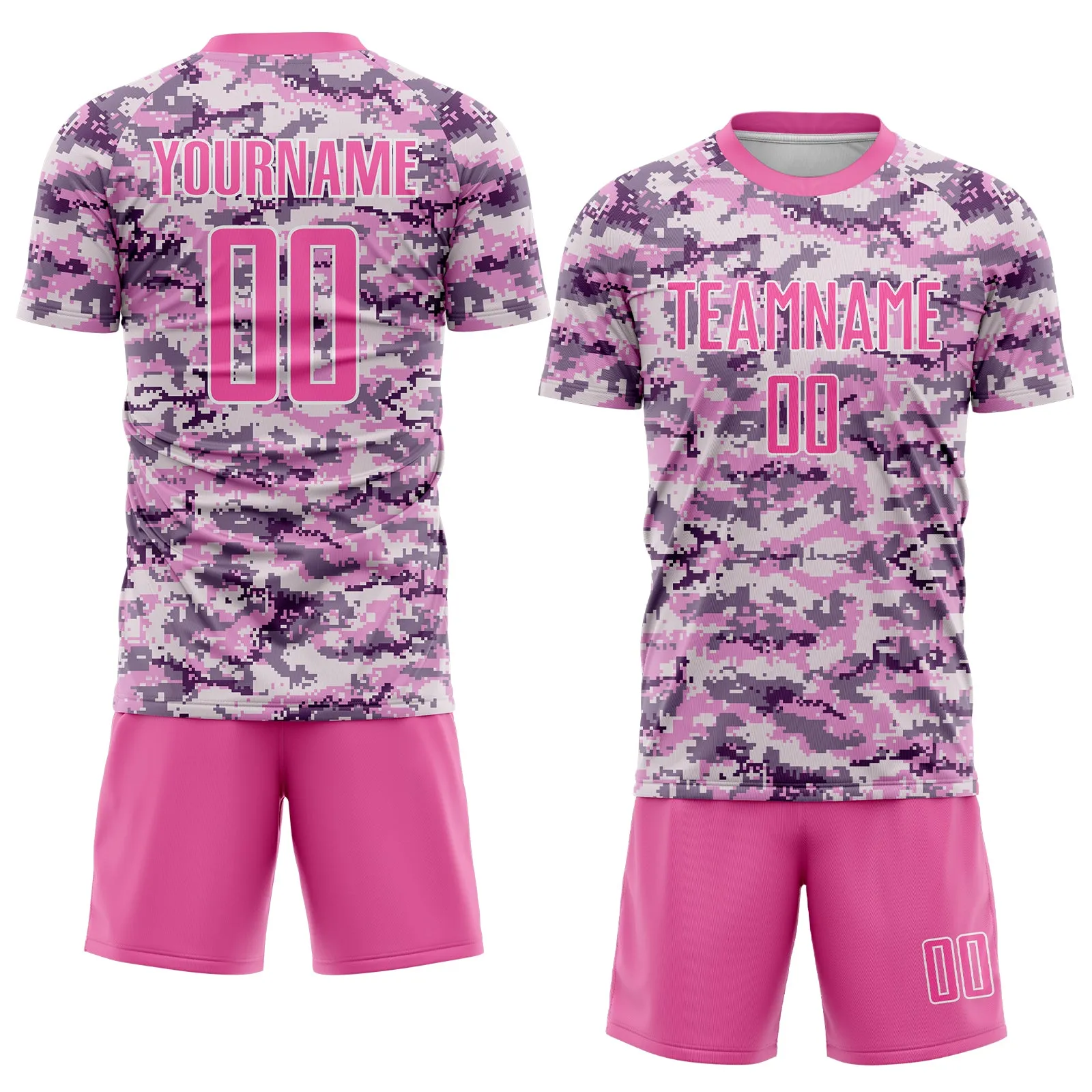 Custom Camo Pink-White Sublimation Salute To Service Soccer Uniform Jersey