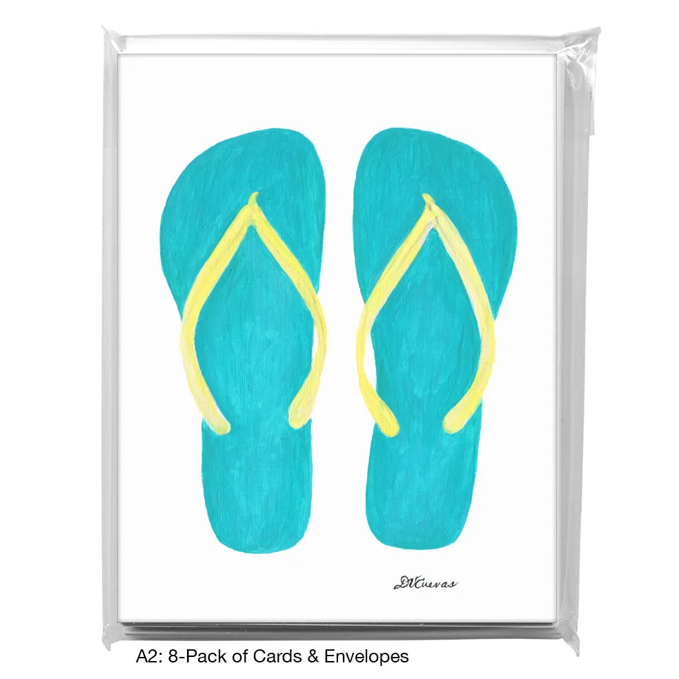 Flip Flops, Greeting Card (8613)