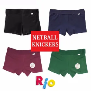 Girls Rio Netball Knickers Black Navy Green Shorts Underwear Kids School Sports