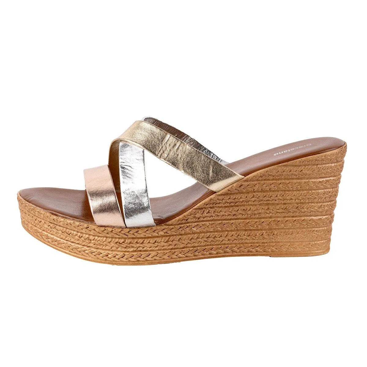 Graceland Wedge Sandals Leather Multicolour Colour For Women