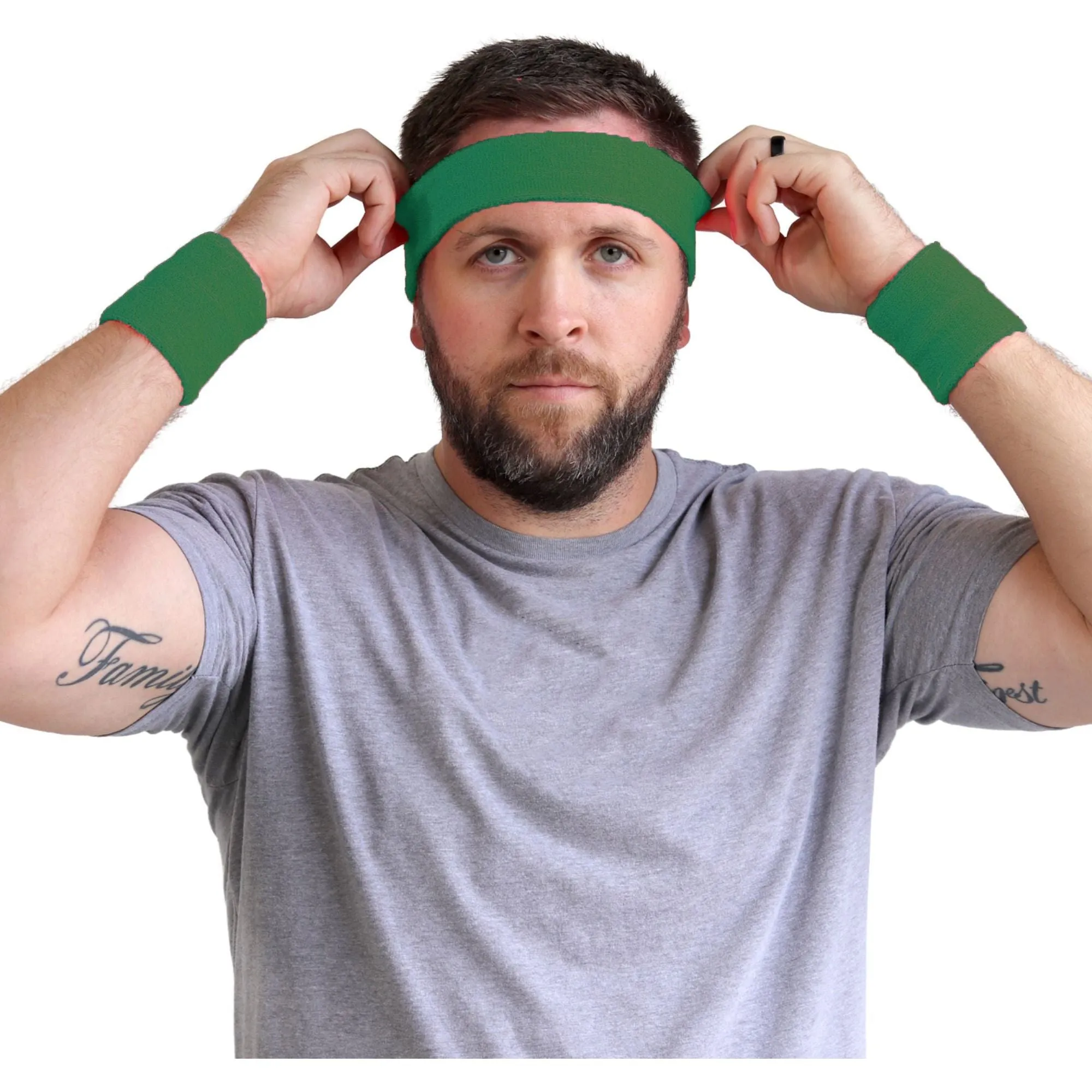 Green Sweatband Set