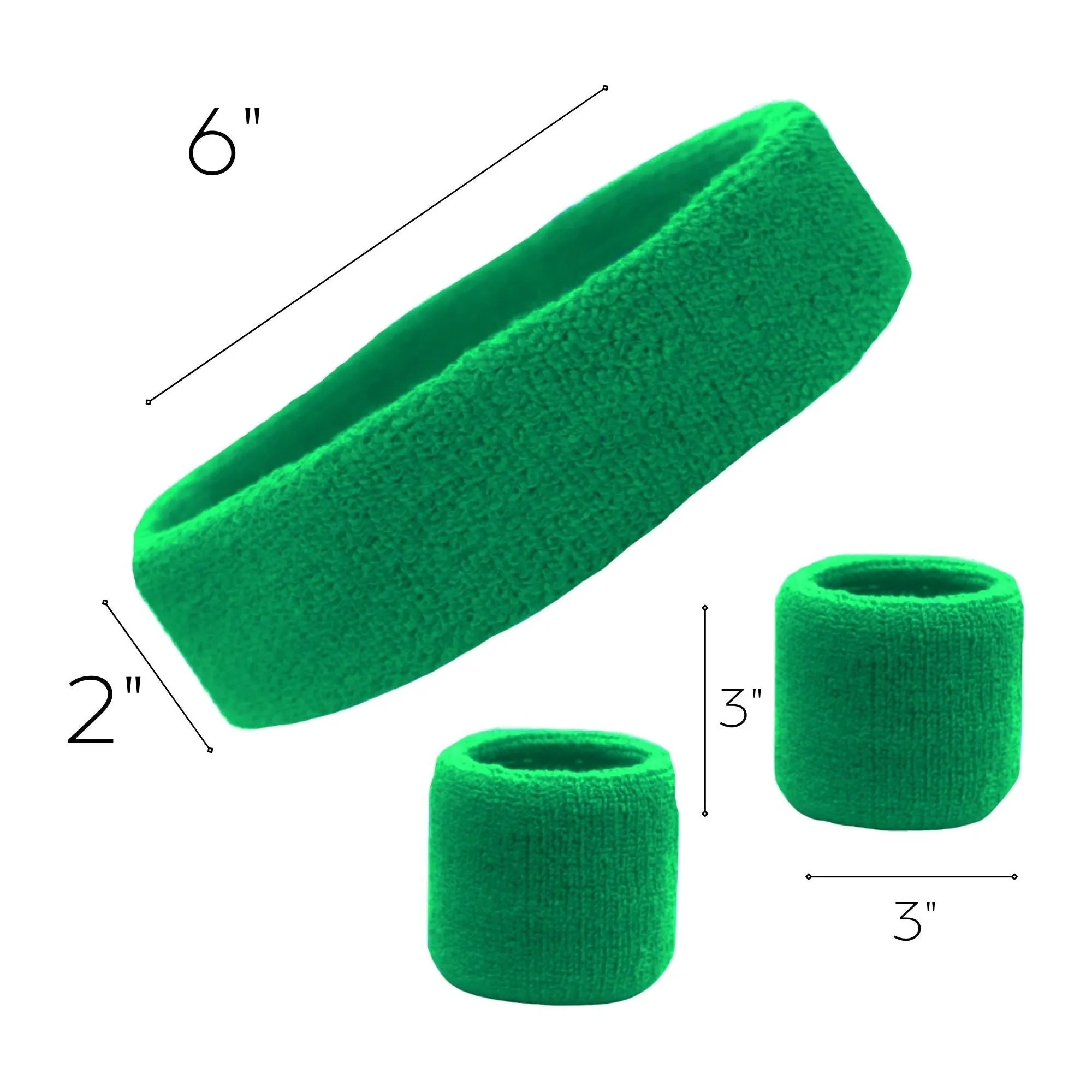 Green Sweatband Set