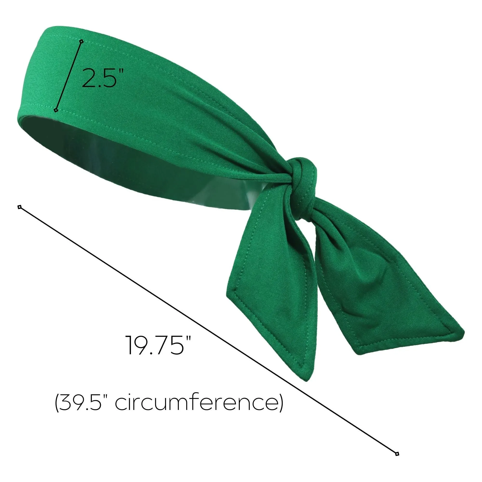 Green Tie Headbands - 12 Pack