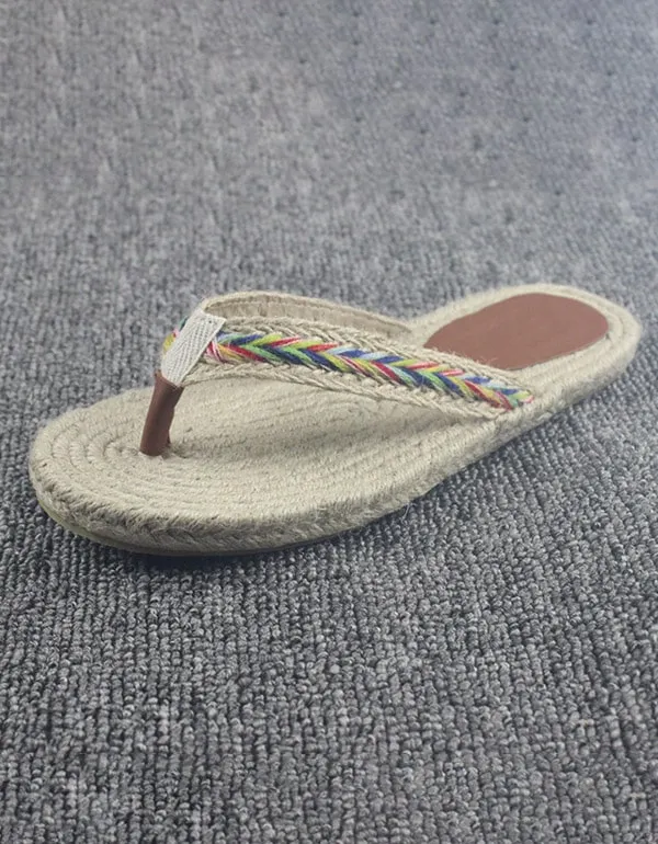 Handmade Woven Flip Flops Beach Summer Slippers