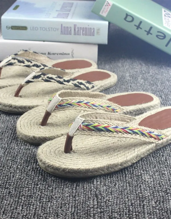 Handmade Woven Flip Flops Beach Summer Slippers