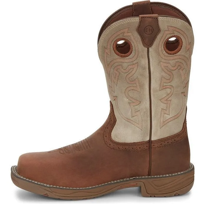 Justin Men's Rush 11" Comp Toe Western Work Boot -Tan- WK4338