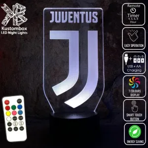 JUVENTUS FOOTBALL Soccer Club 3d LED Night Light Lamp