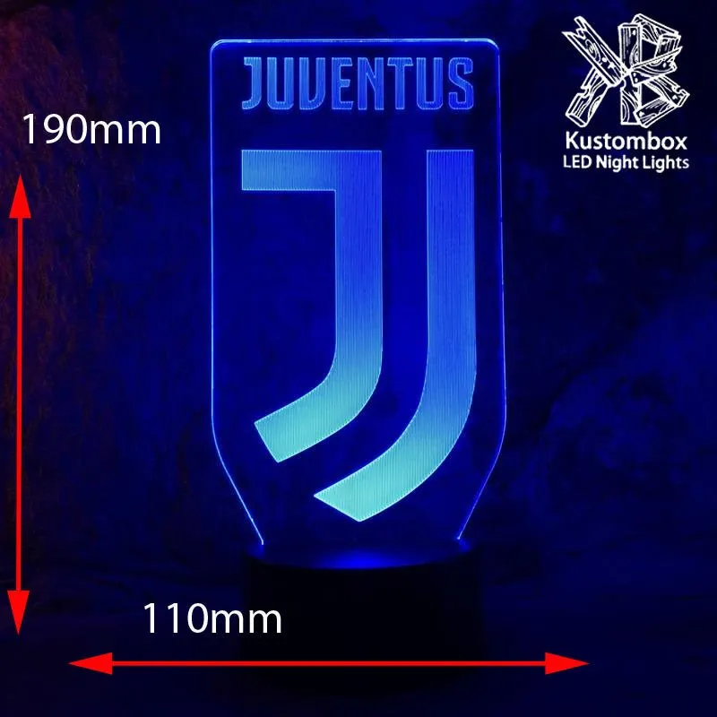 JUVENTUS FOOTBALL Soccer Club 3d LED Night Light Lamp