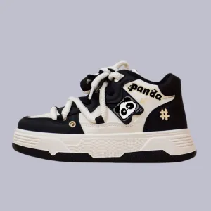 Kawaii Panda Chunky Mid Top Shoes - Women's